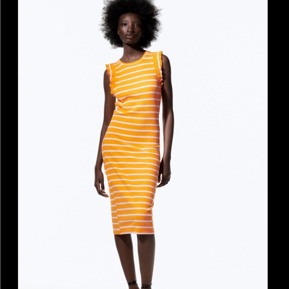 Zara Ruffled Rib Dress - Picture 5 of 7